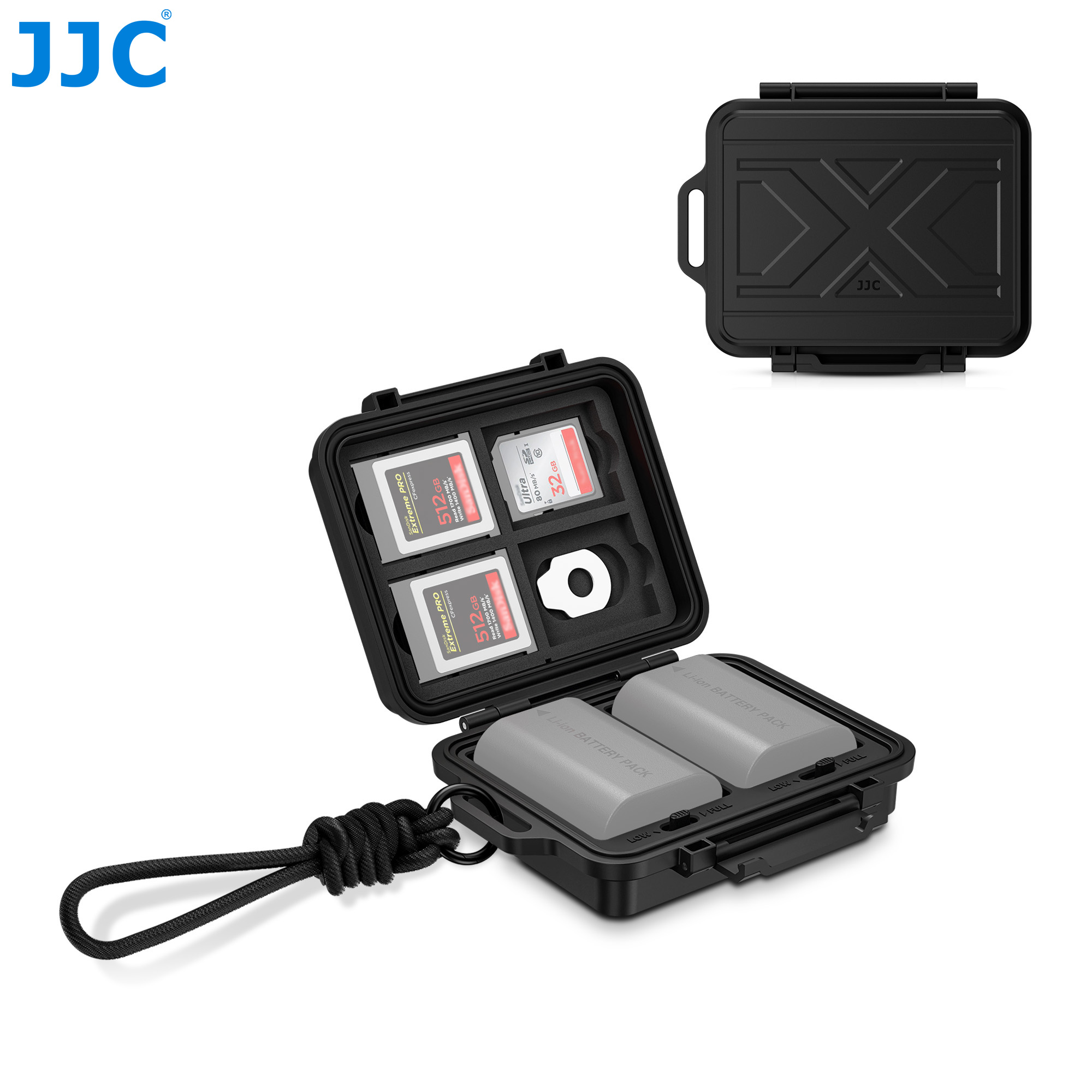 Camera Battery Grip - กล่องใส่แบตเตอรี่และเมมโมรี่การ์ดสำหรับกล้อง JJC สำหรับ Canon LP-E6, Fuji