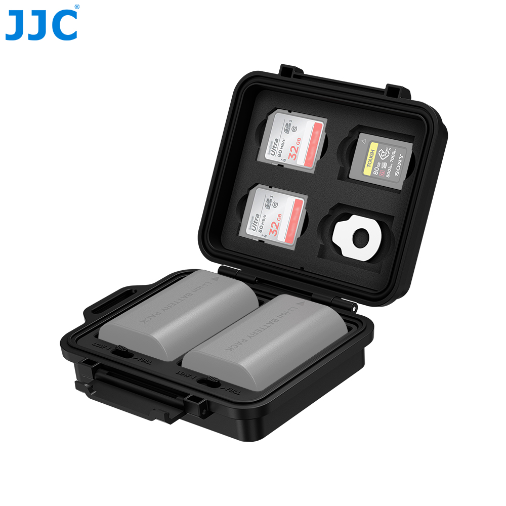 Camera Battery Grip - กล่องเก็บแบตเตอรี่และการ์ดหน่วยความจำสำหรับกล้อง JJC สำหรับใส่การ์ด SD 4 ใบ
