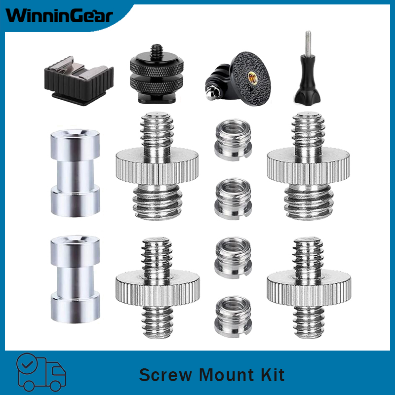 Hot Shoe Adapter - ชุดอะแดปเตอร์สกรูกล้อง 10/14 ชิ้น ตัวแปลงขนาด 1/4