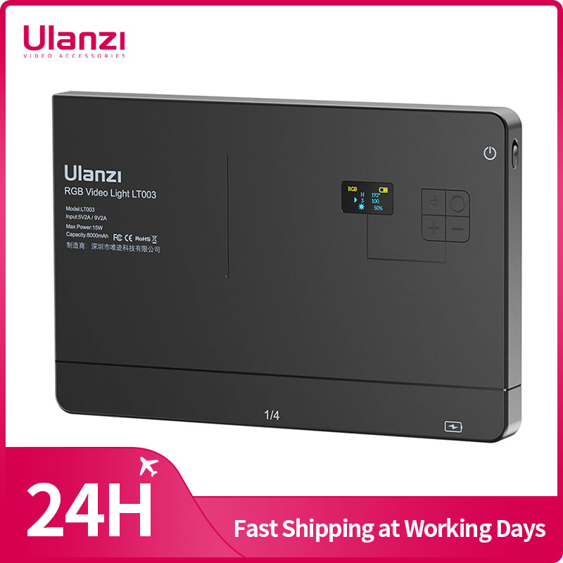 Video Led Light Panel - Ulanzi ไฟวิดีโอ RGB 15W LT003แผงไฟสีเต็ม8000MAh แบบชาร์จไฟได้โคมไฟกล้องสตูดิโอถ่ายภาพ2500-9000K