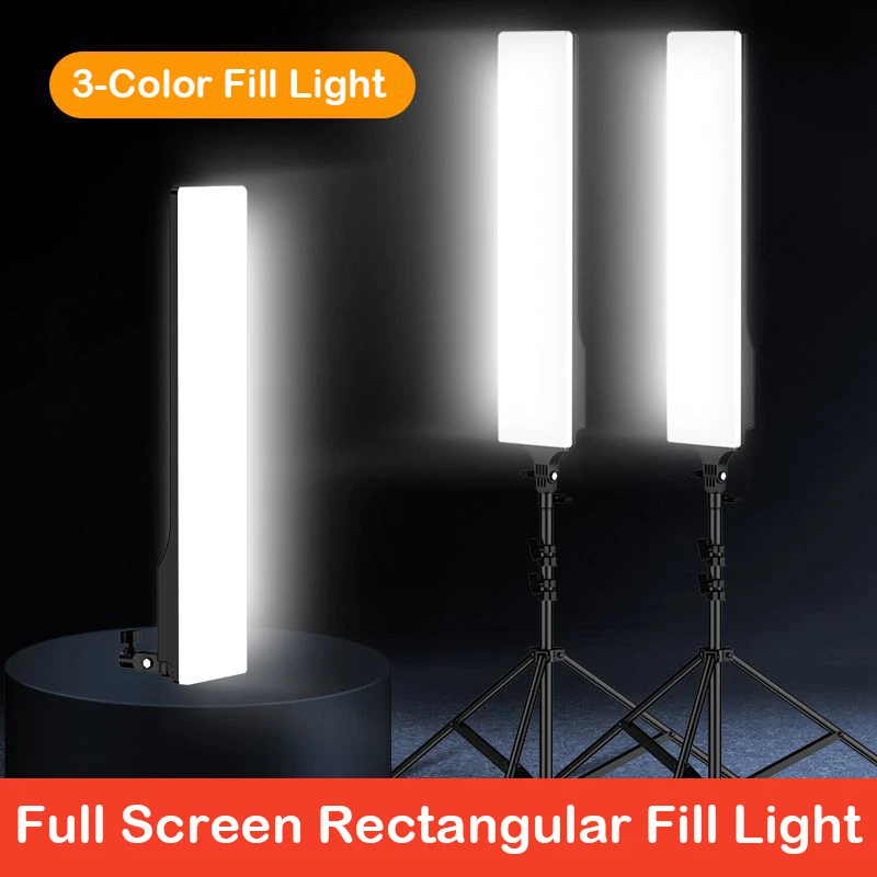 Video Led Light Panel - แผงไฟสตูดิโอ LED รูปทรงสี่เหลี่ยมผืนผ้า 3000K-6500K พร้อมขาตั้งกล้องและแขนยาวสำหรับถ่ายภาพและวิดีโอ