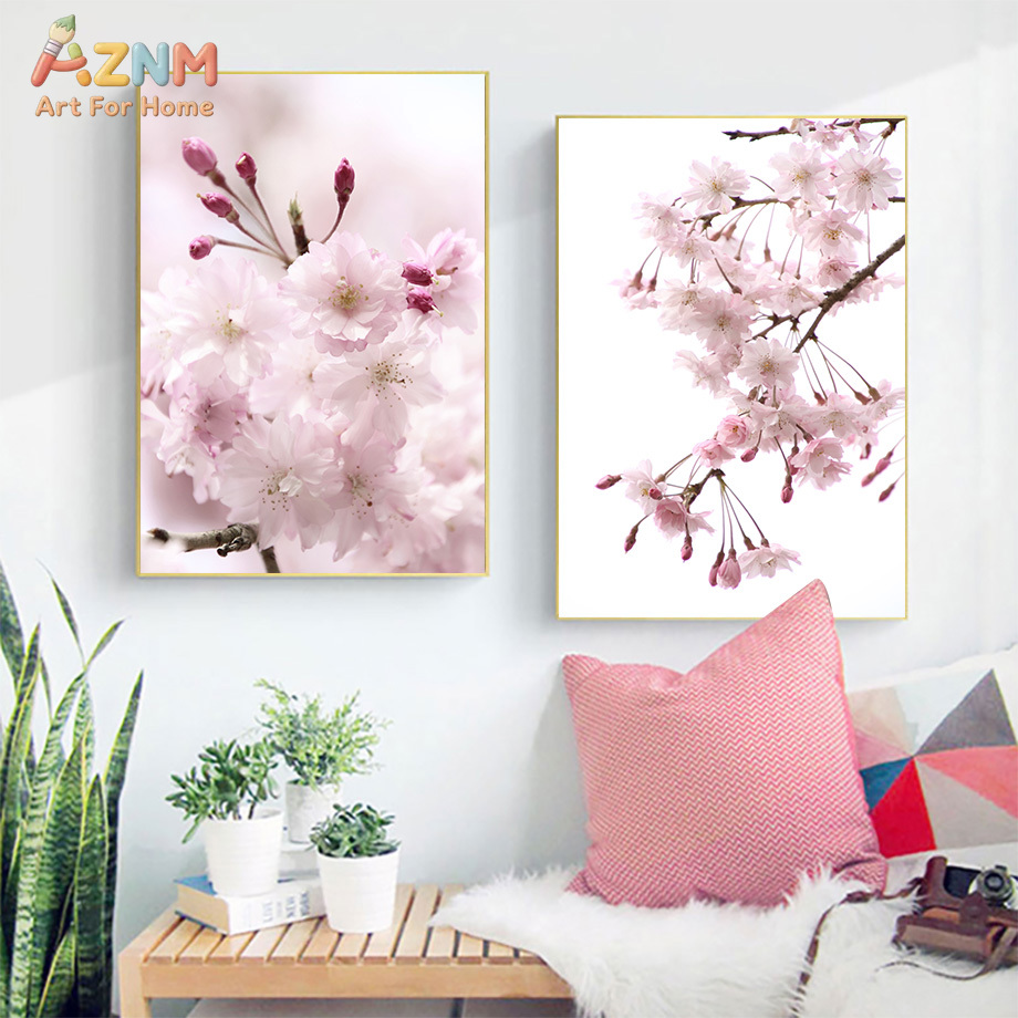 AZNM ภาพพิมพ์บนผ้าใบลายดอกซากุ - Photography Quotes บทวิจารณ์และราคา