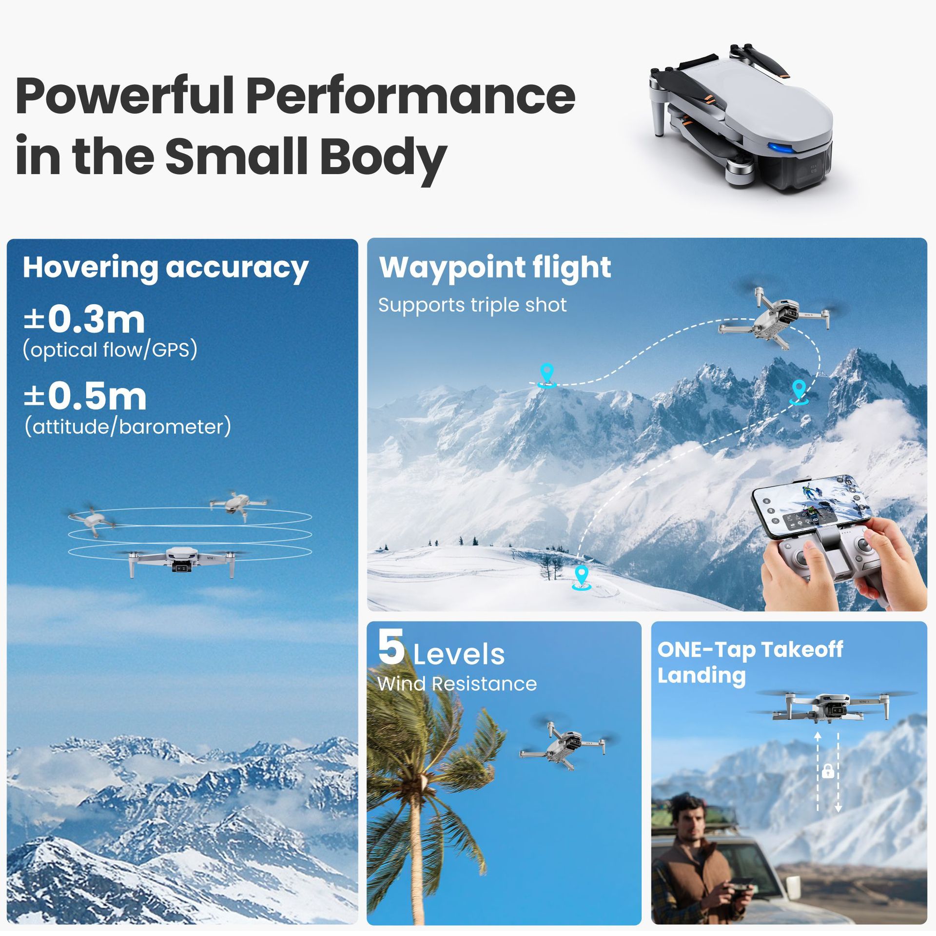 โดรนถ่ายภาพทางอากาศ 4K HD, ควอ - Photography High Key บทวิจารณ์และราคา